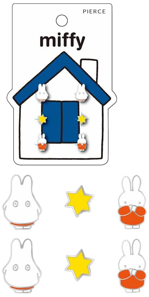 Серьги Miffy 6P Shobido Miffy miffy Ghost Miffy Character Cute Accessories MF45095/Ghost